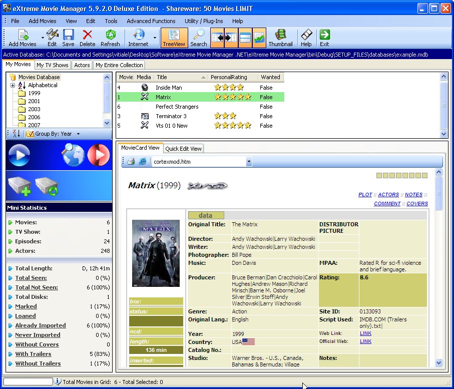 eXtreme Movie Manager 10.0.0.2 screenshot